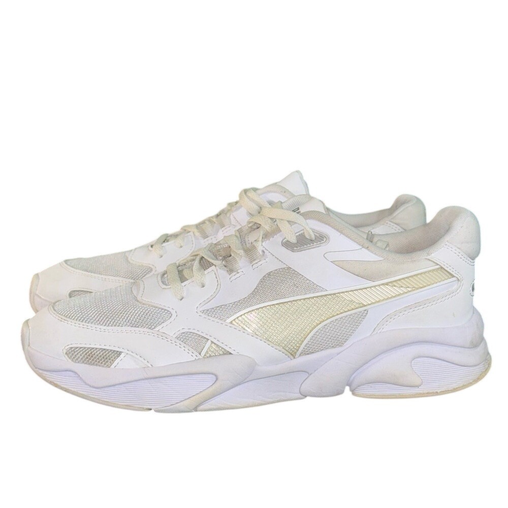 Puma Orkid White Silver Chunky Sneakers Mens 9 Low Top Running Shoes 375999-02